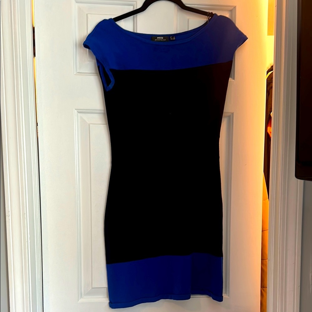 Mexx Blue Sheath Mini Dress with Cap Sleeves for Cocktail